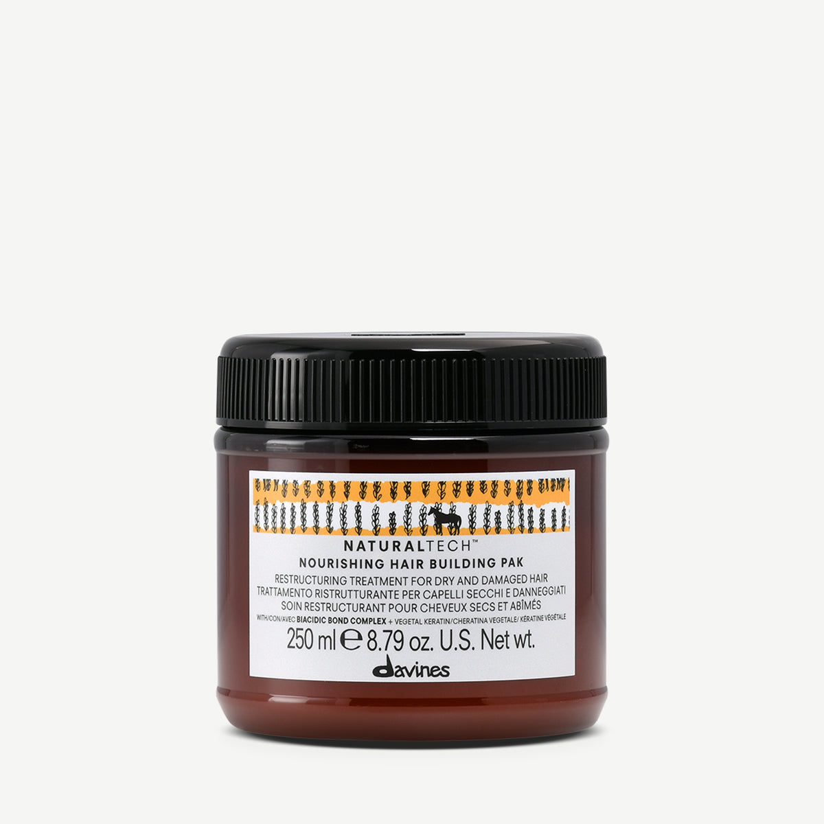 Davines NOURISHING Hair Building Pak - Maschera ristrutturante con cheratina vegetale combinata con Biacidic Bond Complex per capelli secchi e sfibrati