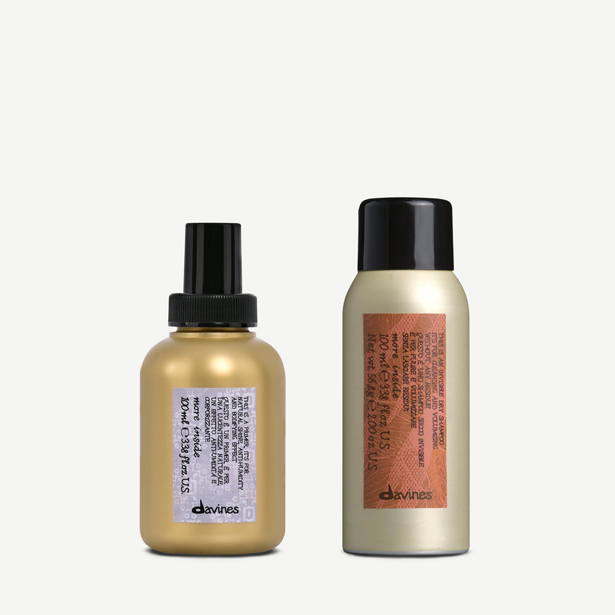 Davines Duo Primer e Dry Shampoo - Duo da viaggio rinfrescante e primer per capelli puliti e pronti per lo styling