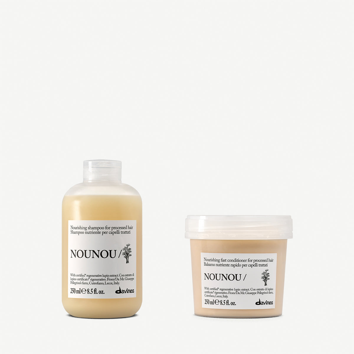 Davines NOUNOU Shampoo + Conditioner - Kit nutriente per capelli sfruttati o aridi