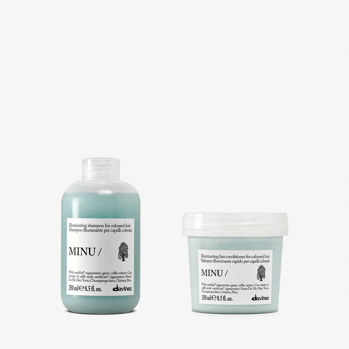 Davines MINU Shampoo + Conditioner - Kit illuminante e protettivo per capelli colorati