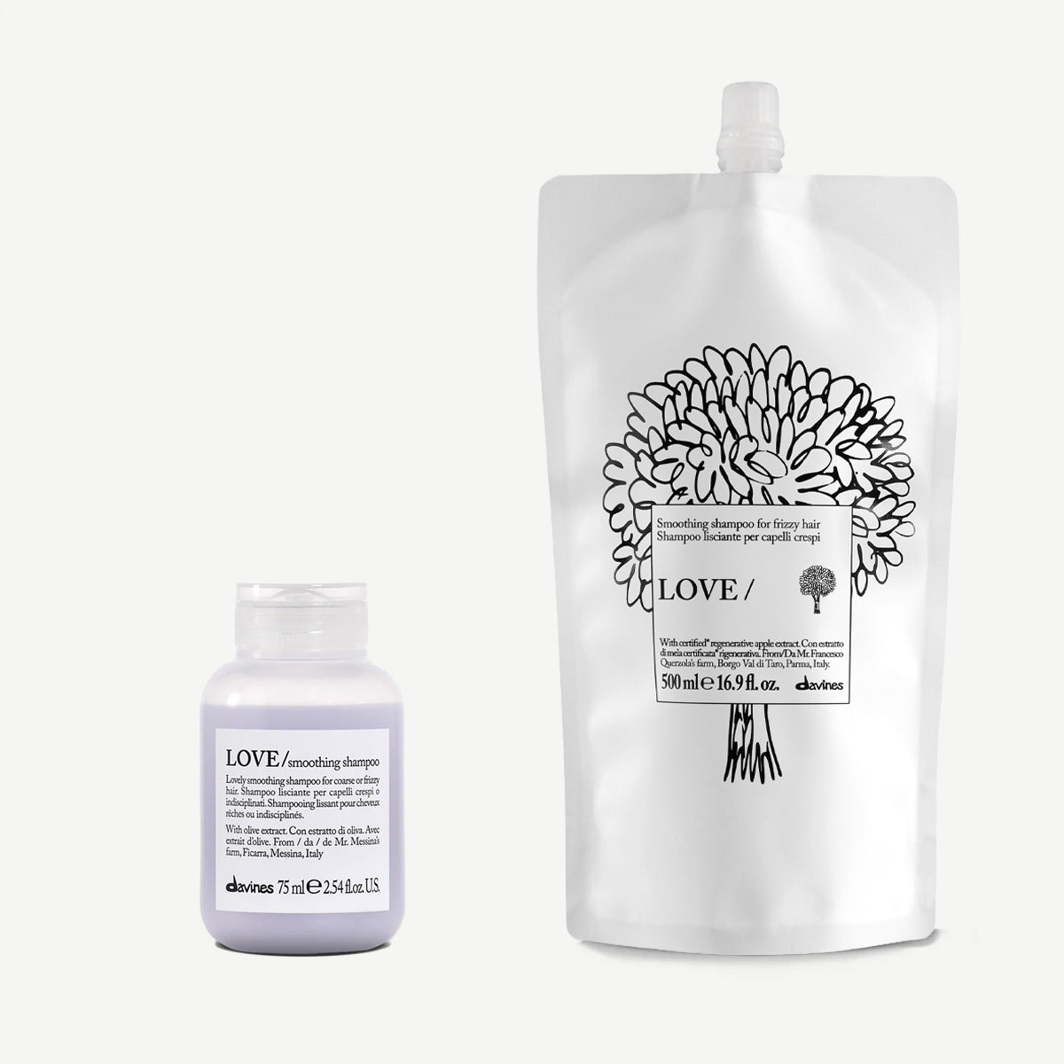 Kit Ricarica Viaggio LOVE Smoothing Shampoo 1 1 kitDavines