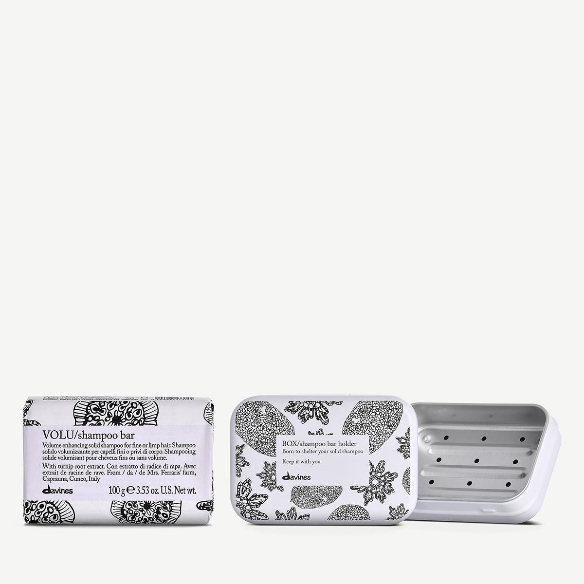 VOLU Shampoo bar + Custodia 1  2 pz.Davines