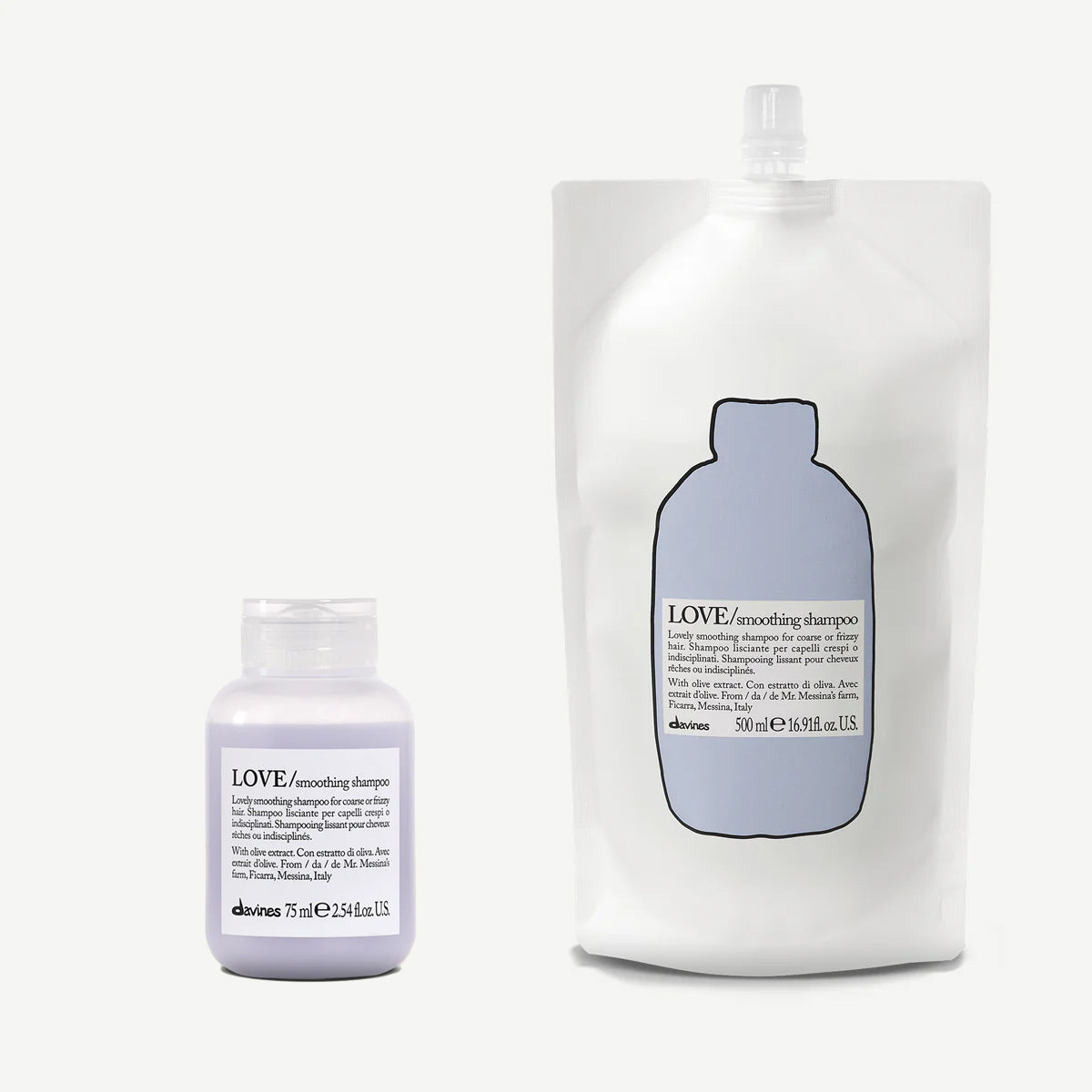 Kit Ricarica Viaggio LOVE Smoothing Shampoo 1  2 pz.Davines