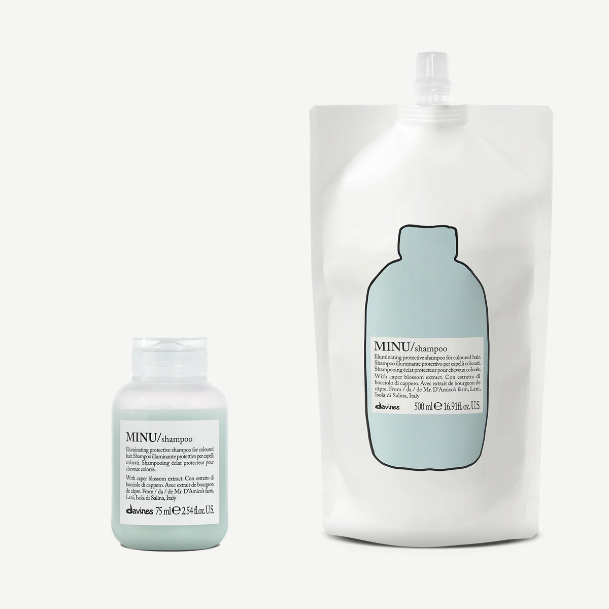 Kit Ricarica Viaggio MINU Shampoo 1  2 pz.Davines