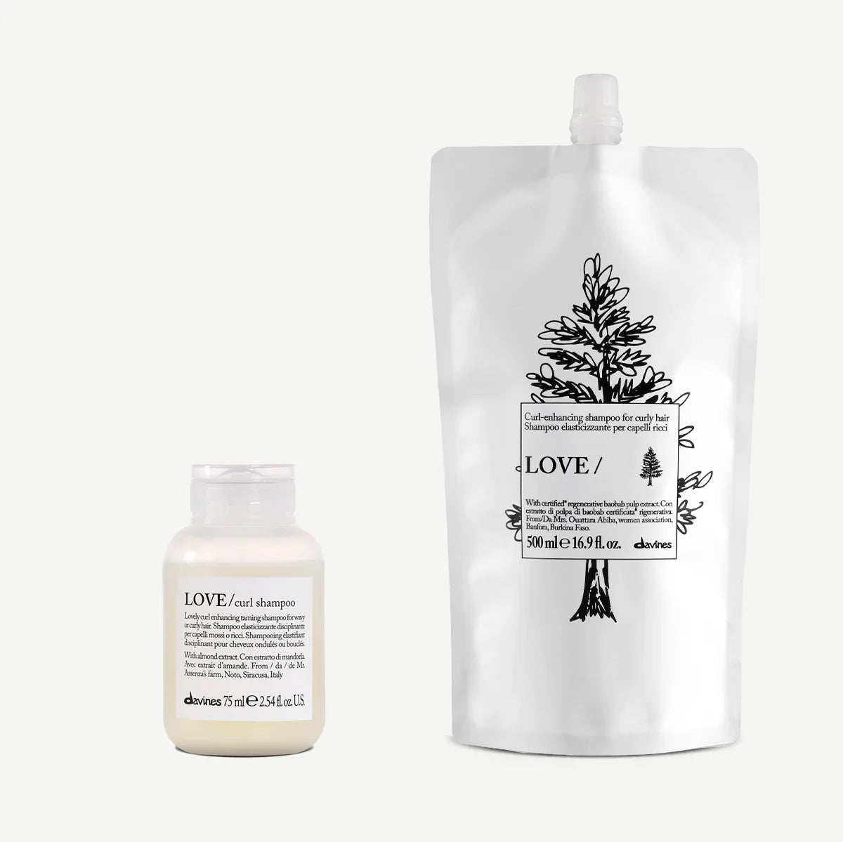 
Davines Kit Ricarica Viaggio LOVE CURL Shampoo - Shampoo travel size e ricarica per capelli mossi e ricci