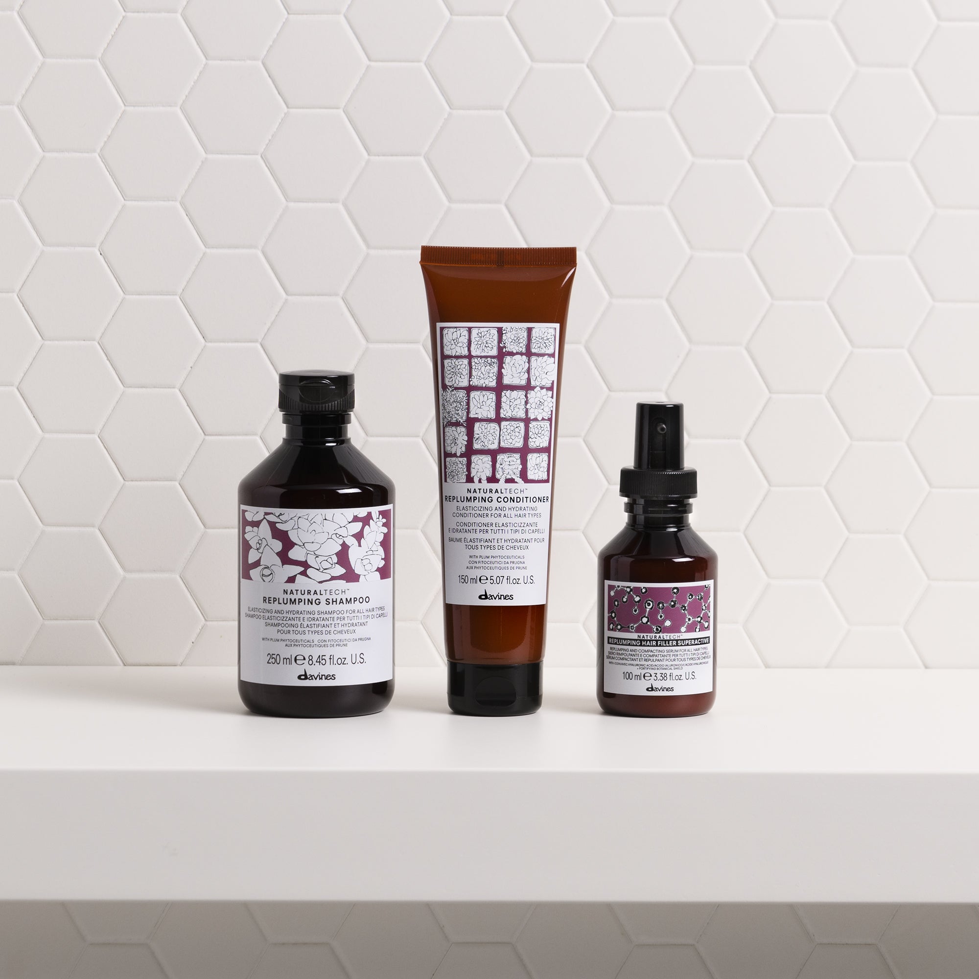 
Davines REPLUMPING Shampoo - Shampoo elasticizzante e idratante per tutti i tipi di capelli