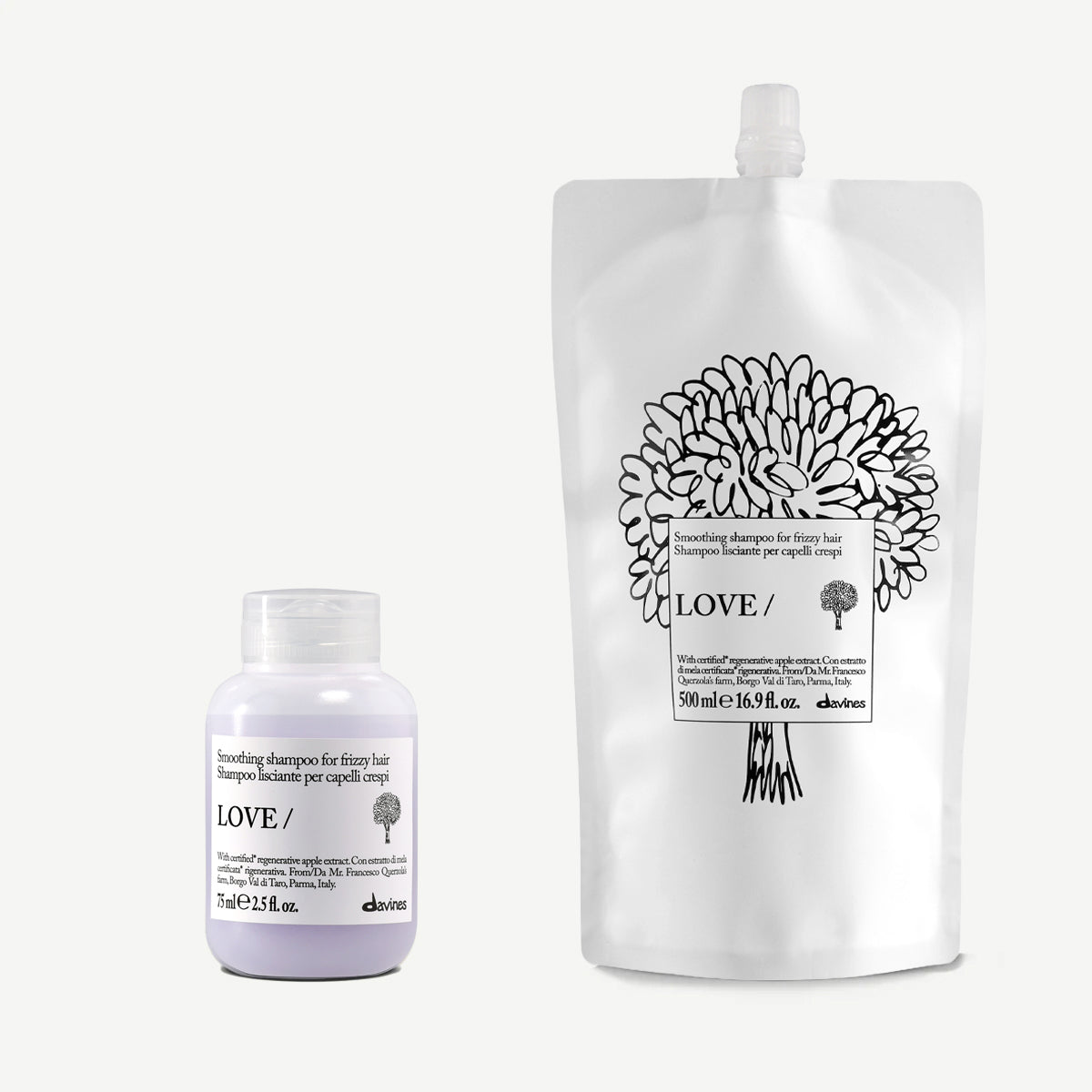Kit Ricarica Viaggio LOVE Smoothing Shampoo 1  Davines
